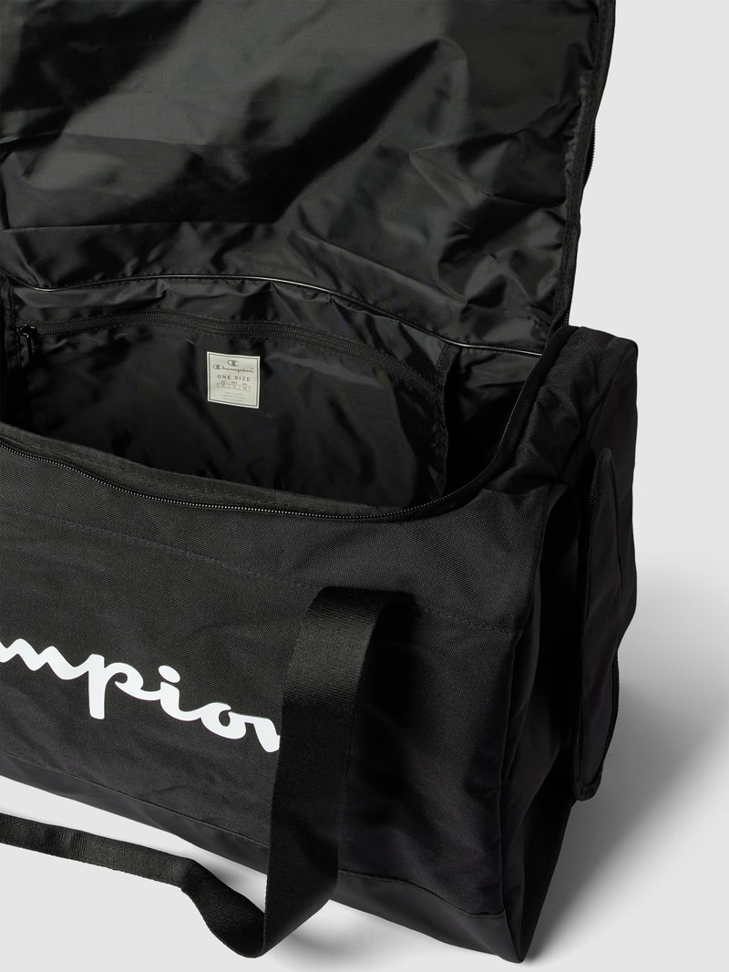Weekender mit Label-Print Modell 'Duffle' in schwarz