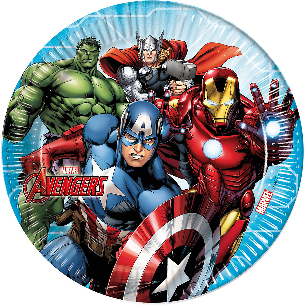 Pappteller Mighty Avengers 23 cm, 8 Stück