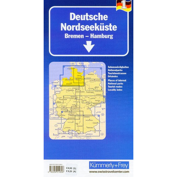 KuF Deutschland Regionalkarte 01. Deutsche Nordseeküste 1 : 275.000 - Straßenkarte