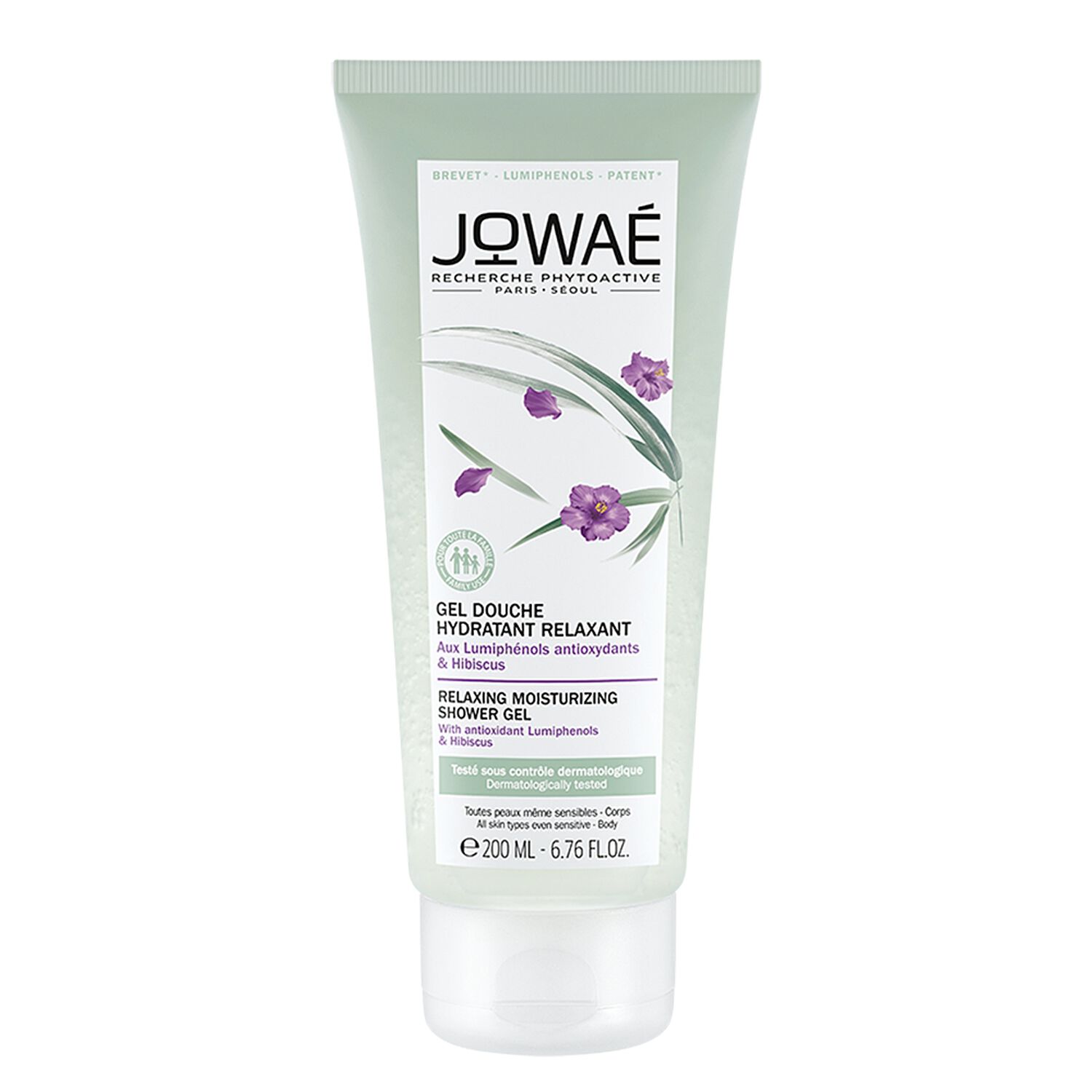 jowaé Gel Douche Hydratant Relaxant Lumiphénols Antioxydants & Hibiscus 200 ml