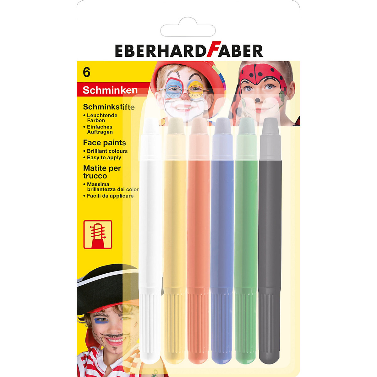 Drehbare Schminkstifte, 6-tlg.