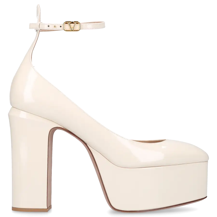 Valentino Garavani - Plateaupumps TAN-GO Lackleder - weiß