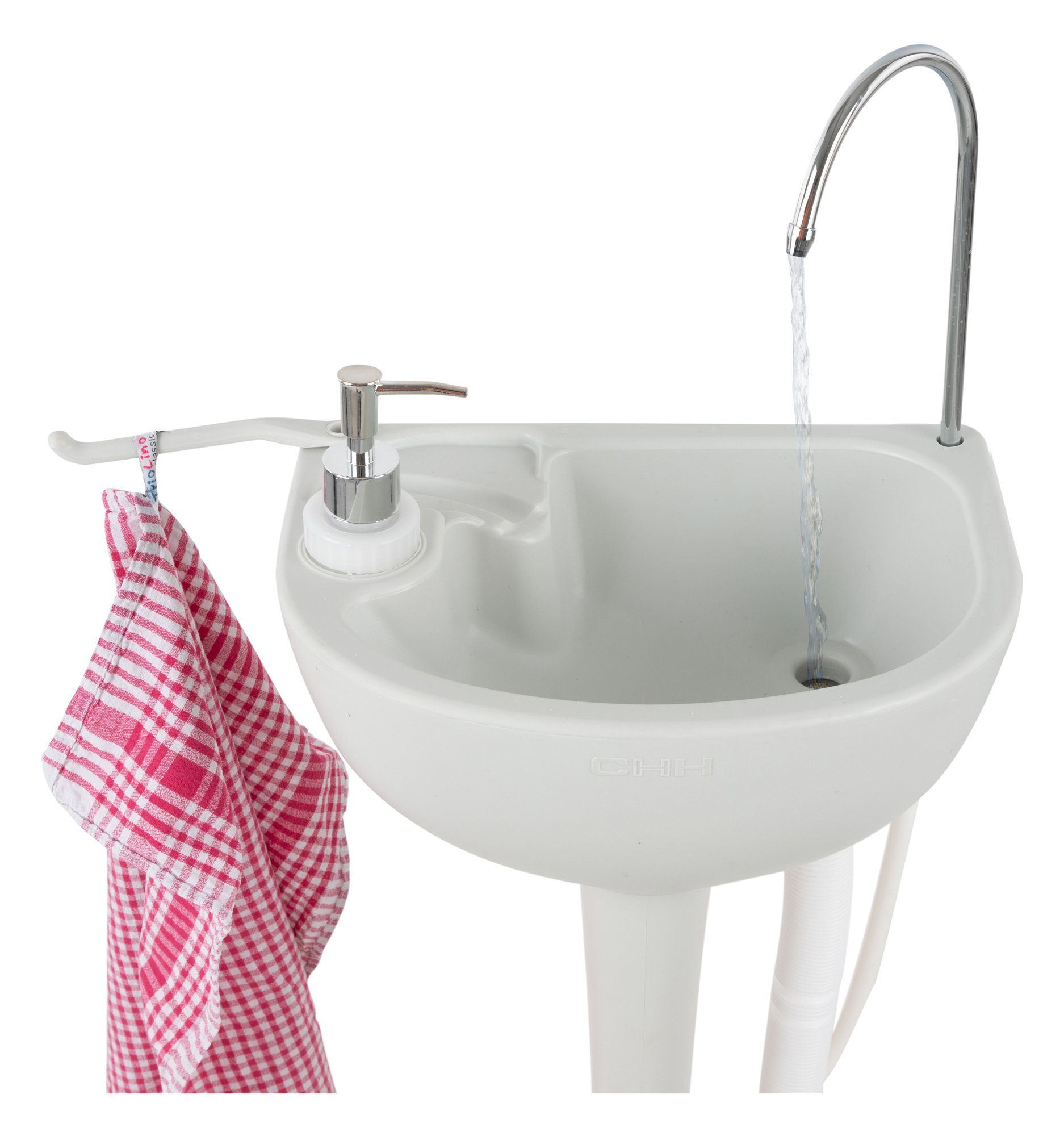 Stagecaptain Waschbecken PSW-17 Portables Festival Camping-Waschbecken (mit 17 Liter Wassertank, 1-St., inkl. Spender für Flüssigseife & Handtuchhalter), Spülbecken mit mechanischer Wasserpumpe