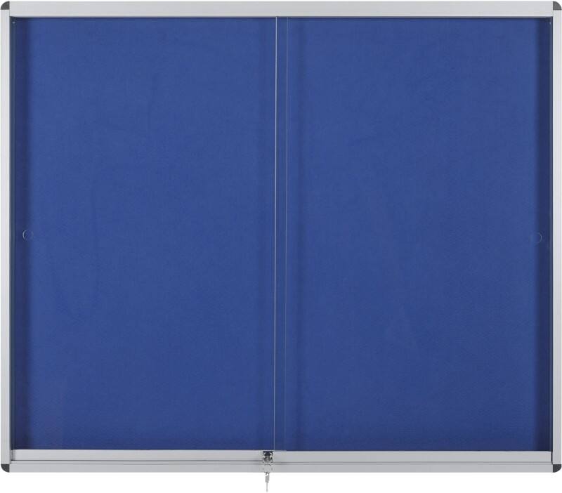 Bi-Office Exhibit Indoor Abschließbarer Schaukasten Nicht magnetisch 12 x A4 96,7 (B) x 92,6 (H) cm Blau