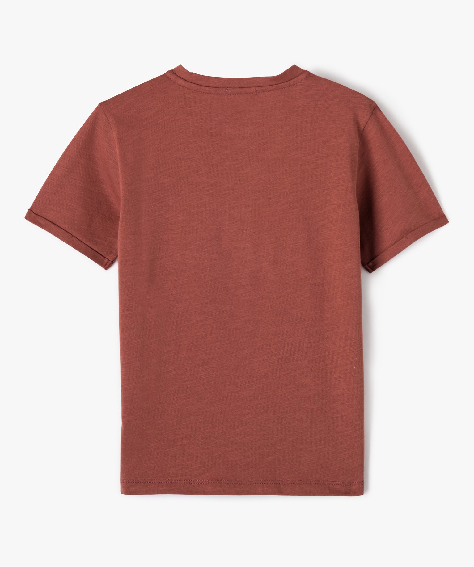 Tee-shirt à manches courtes et col tunisien Garçon rouge | GEMO