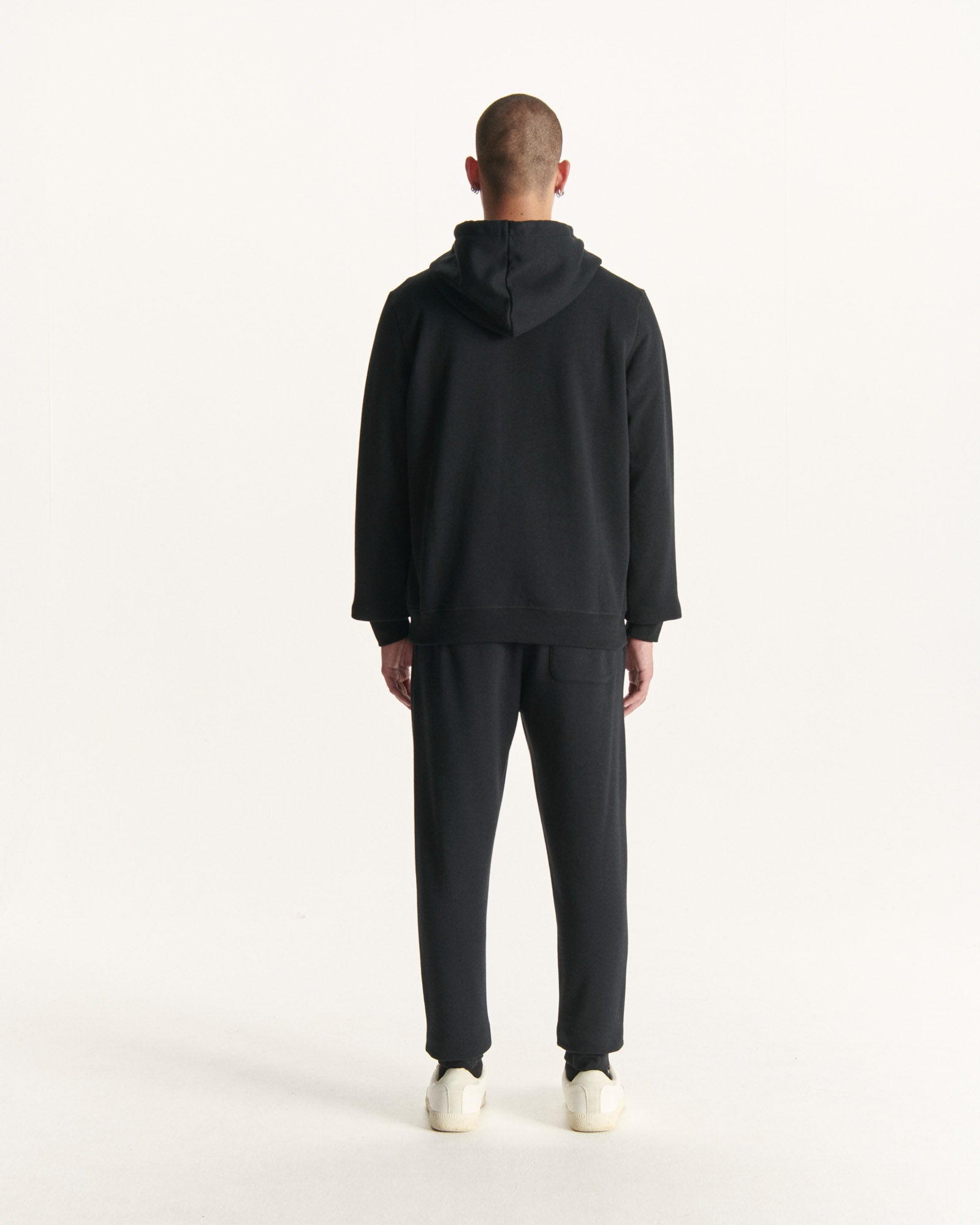Sweat à capuche homme en coton biologique Noir Mataro