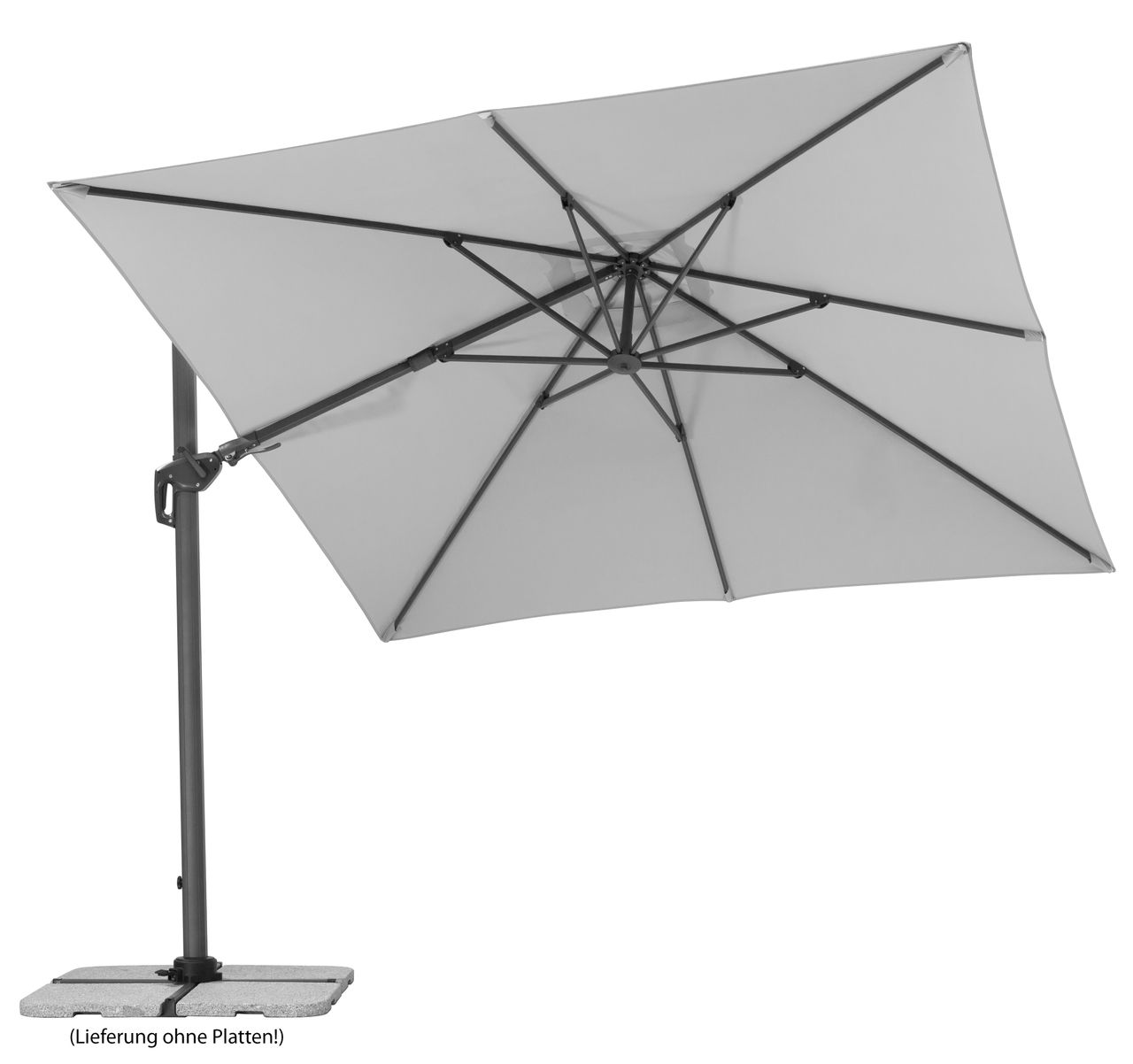Schneider Schirme Schneider Ampelschirm Rhodos Twist, ca. 300x300 cm, silbergrau