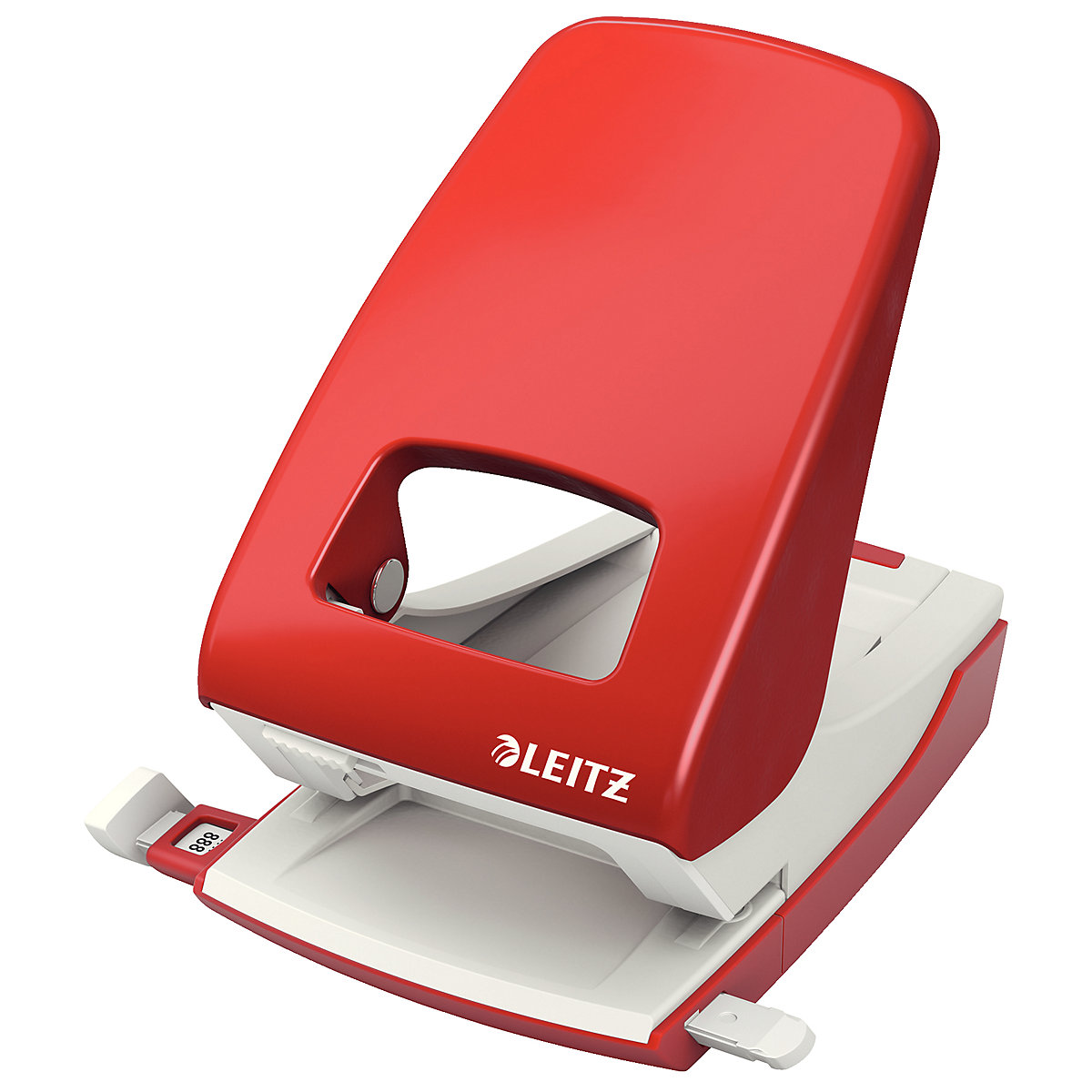 Nexxt Starker Bürolocher rot, Lochabstand: 80 mm, Stanzleistung: 40 Blatt / 80 g/ m²