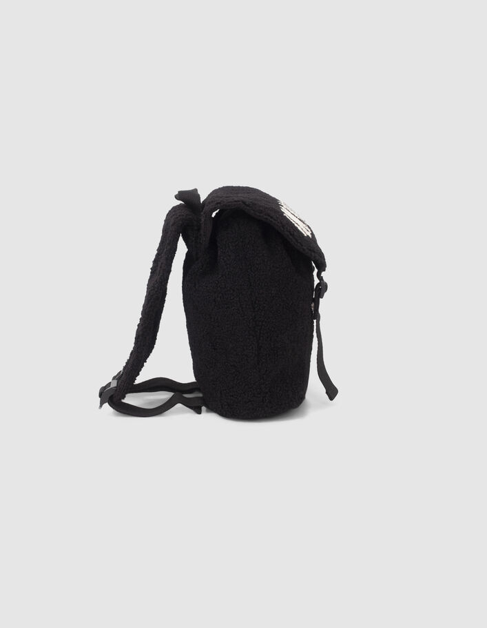 Sac à dos noir en sherpa bébé garçon