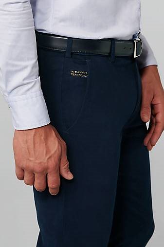 MEYER Chino-Hose Super-Stretch Check Pattern Chino
