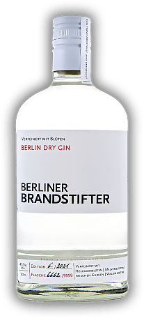 Berliner Brandstifter Dry Gin Berliner Brandstifter Dry Gin Dry Gin - verfeinert mit Berlin´s Blüten und Botanicals. 0,7	 Liter - Vol 43,3%