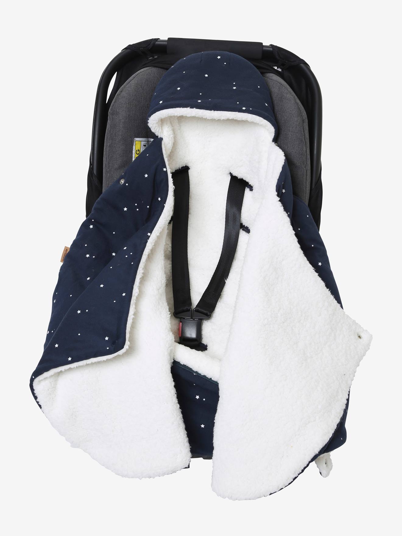 Nid d'ange transformable en molleton marine étoiles