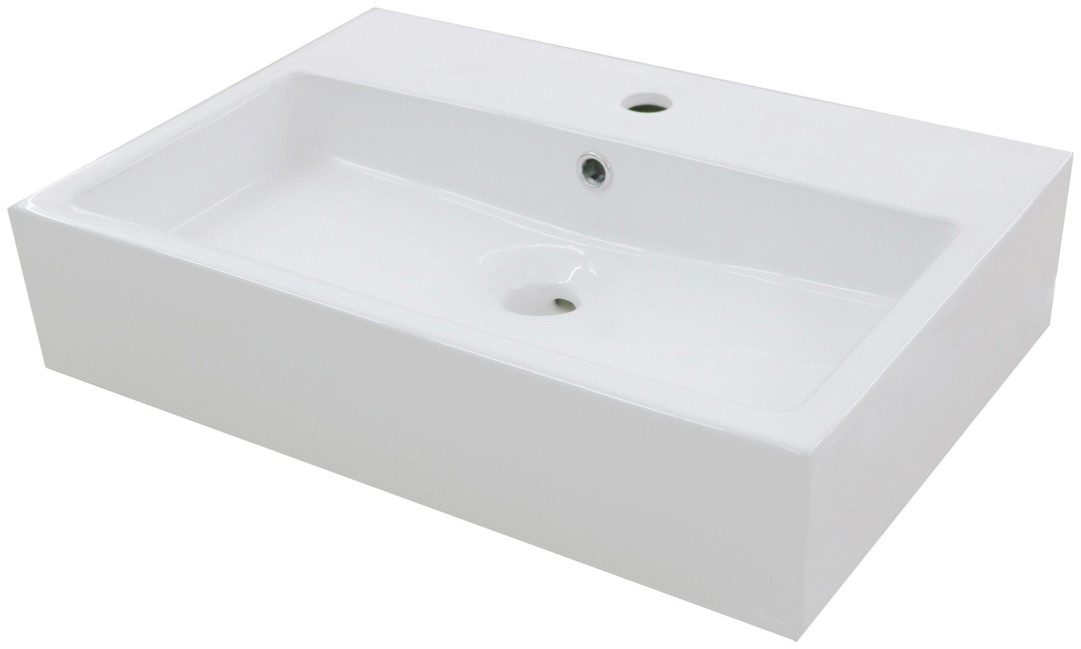 welltime Aufsatzwaschbecken Verona, eckig, Breite 60 cm, Tiefe 42 cm, Becken, Waschbecken