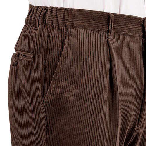 Pantalon velours taille élastiquée à pinces