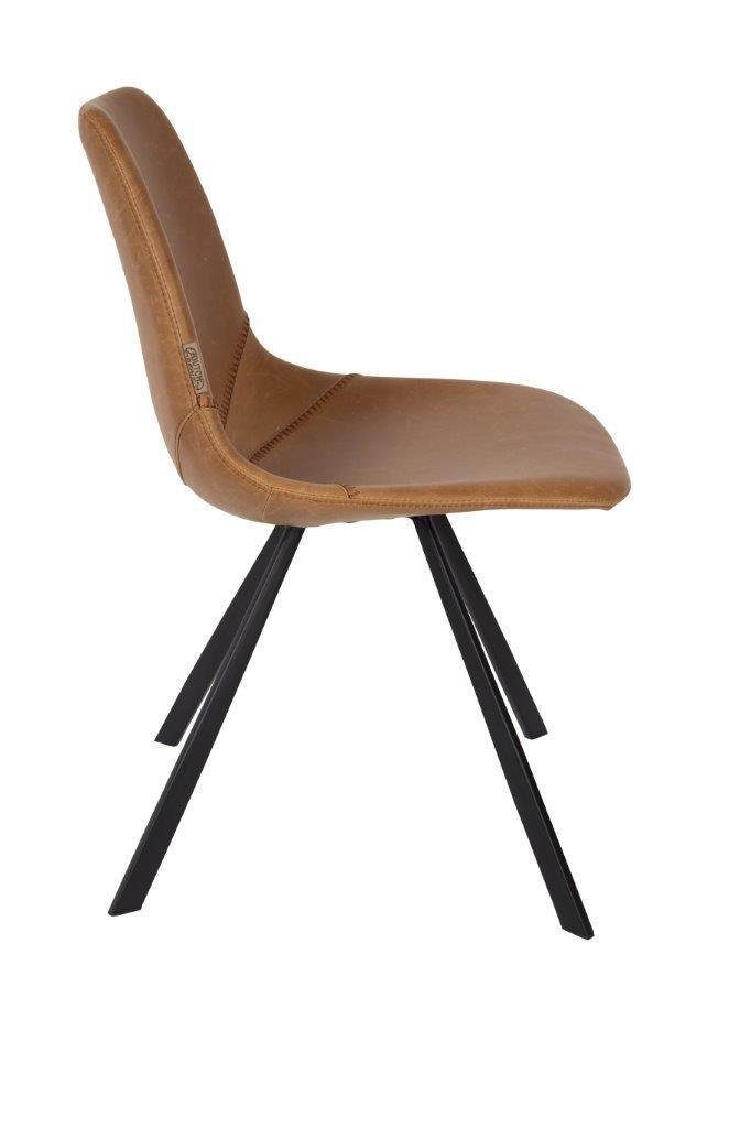 Dutchbone Schalenstuhl Vintage Esszimmerstuhl FRANKY Kunstleder braun von DutchBone