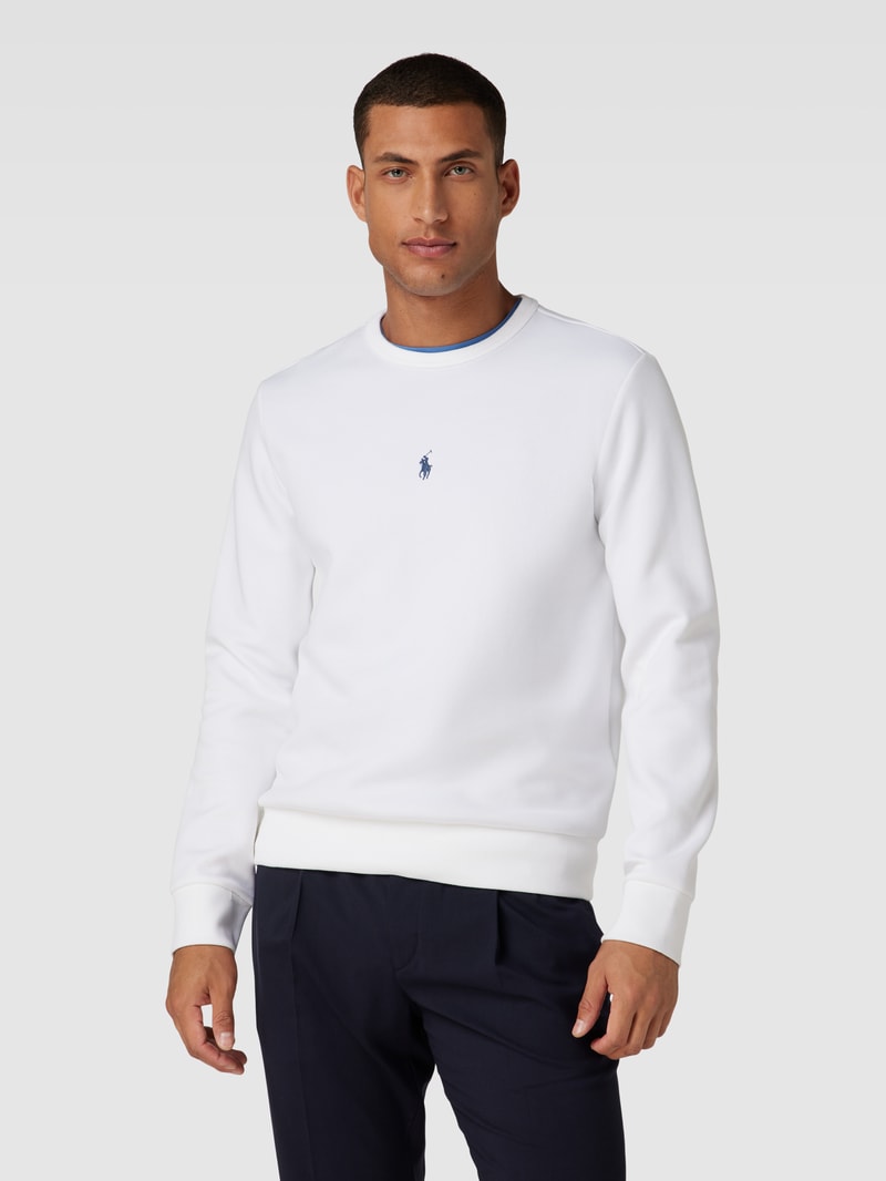 Sweatshirt mit Logo-Stitching in weiß