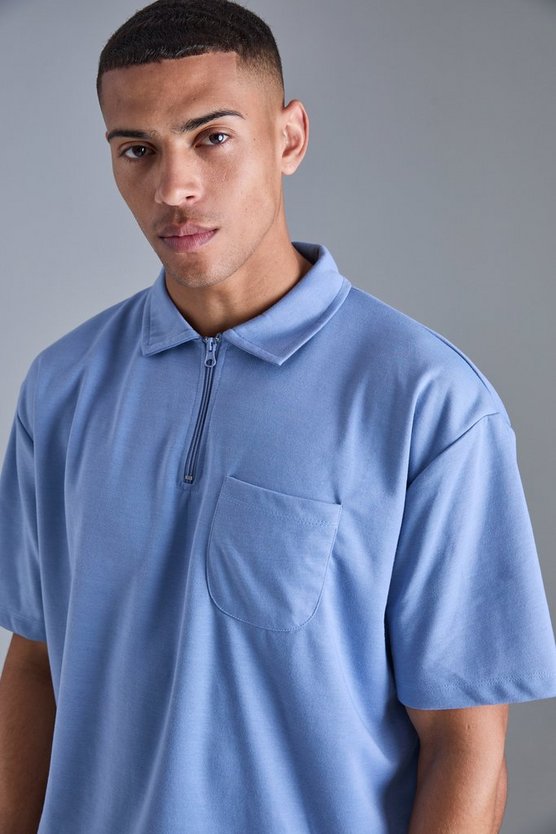 Oversize Poloshirt mit Taschen