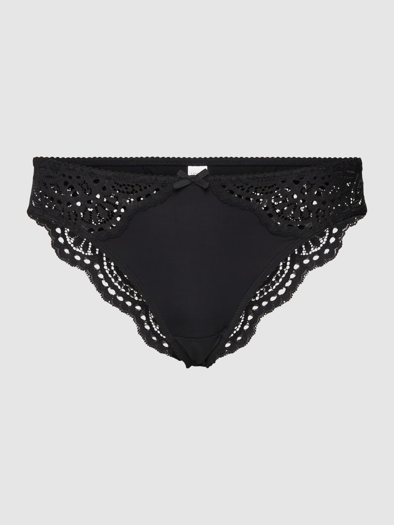 Slip mit Spitzenbesatz Modell 'AURORA' in schwarz