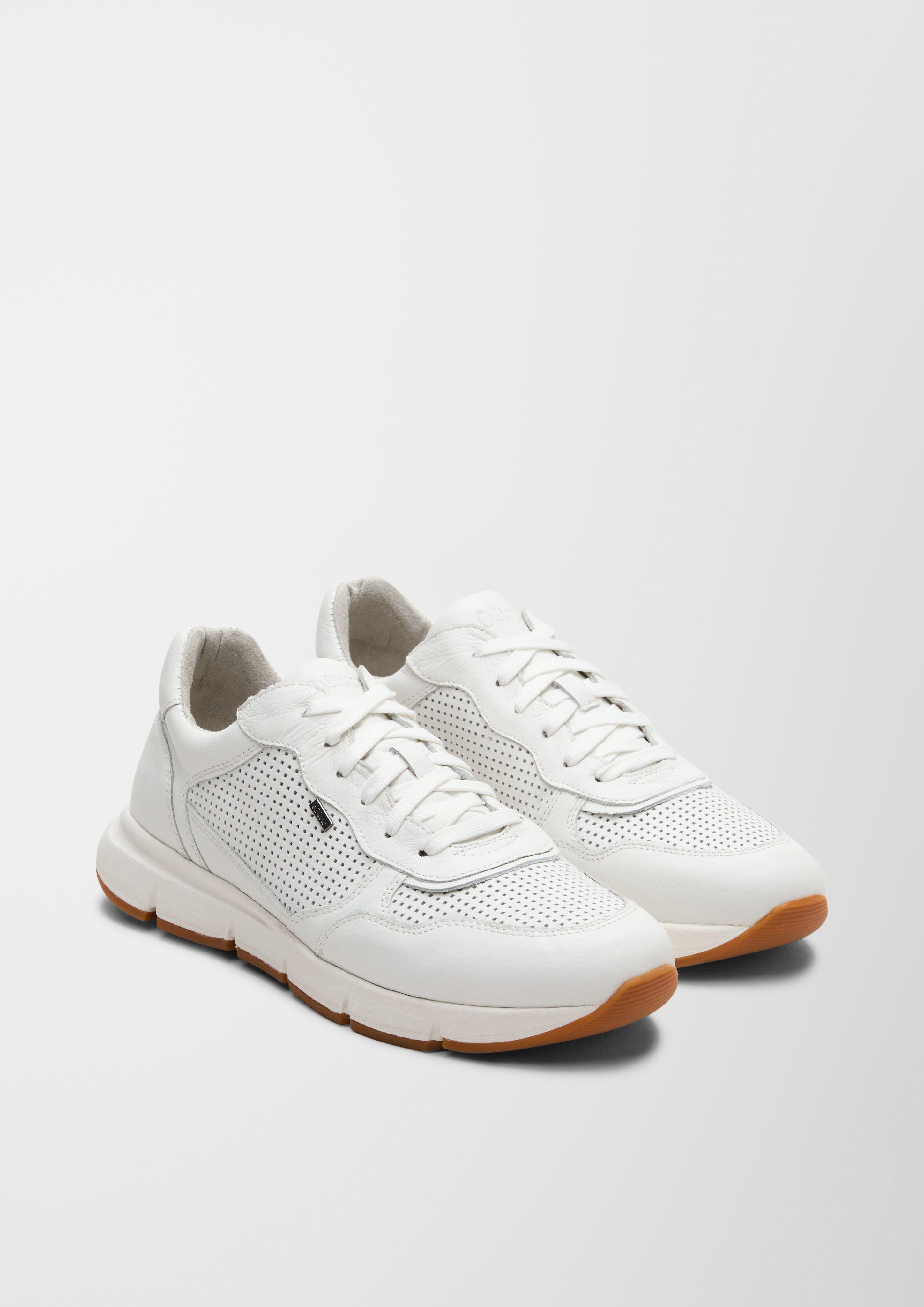 Perforierte Ledersneaker  6007683-102