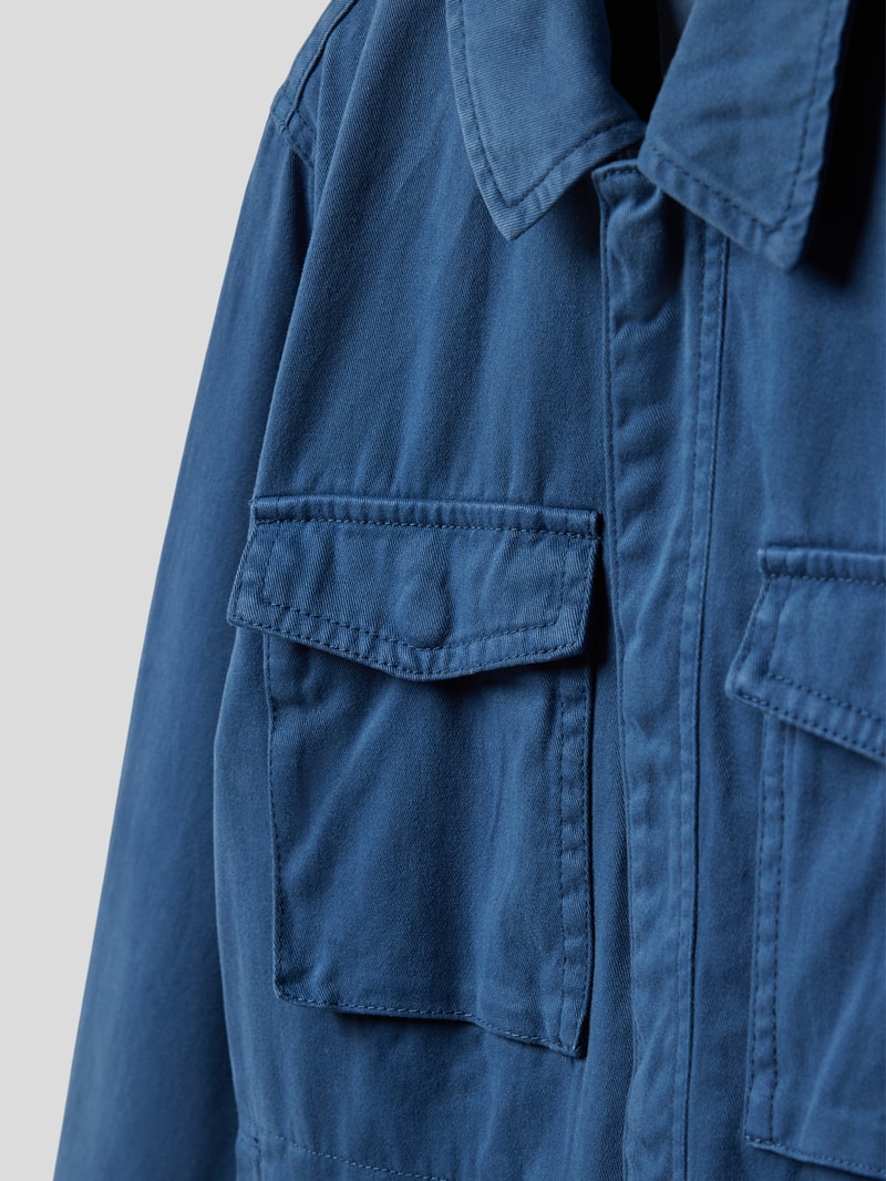 Hemdjacke mit verdeckter Knopfleiste Modell 'DYLAN' in marineblau