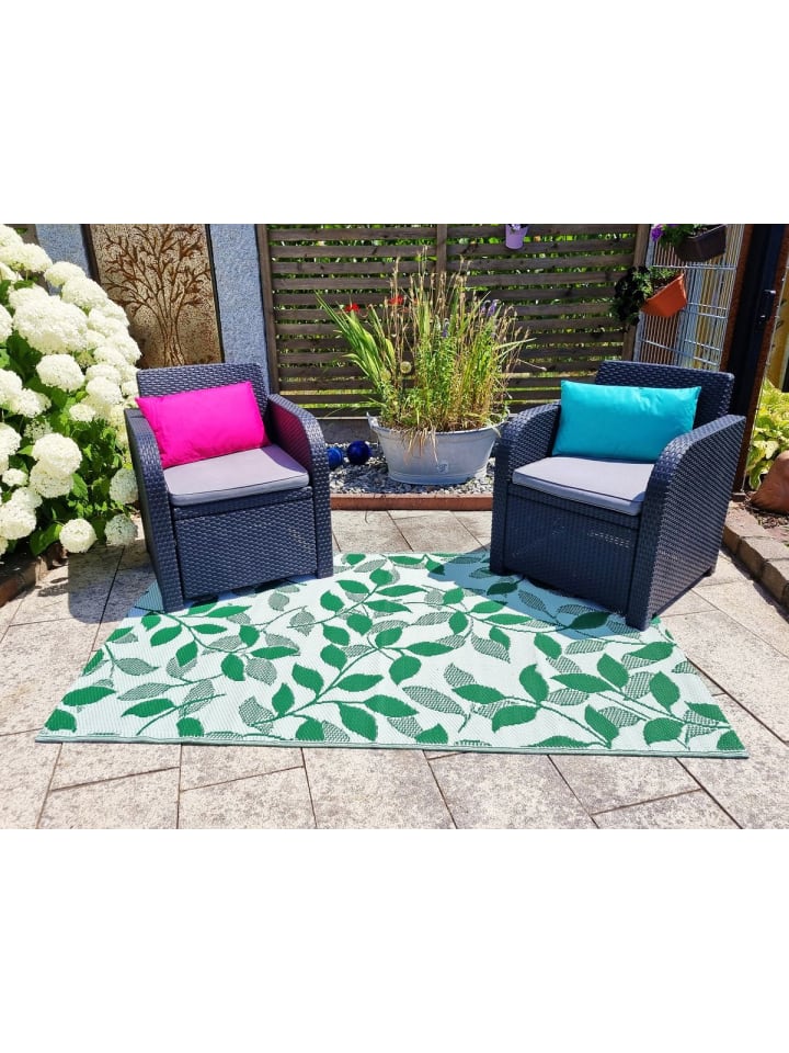 JACK Outdoor Teppich 120x180cm In- & Outdoor in Blatt Grün günstig kaufen 120x180cm