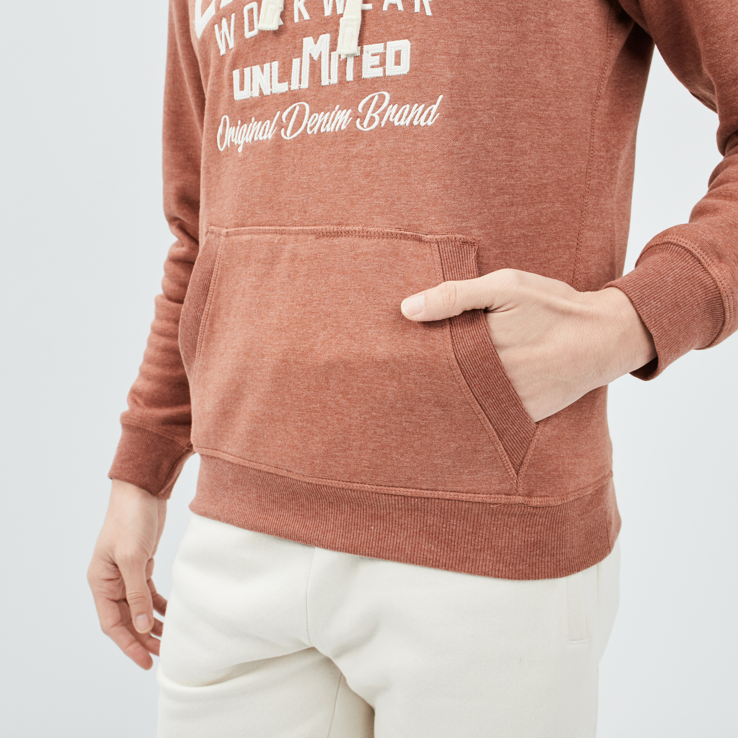 Sweat à capuche hoodie Creeks marron homme | La Halle