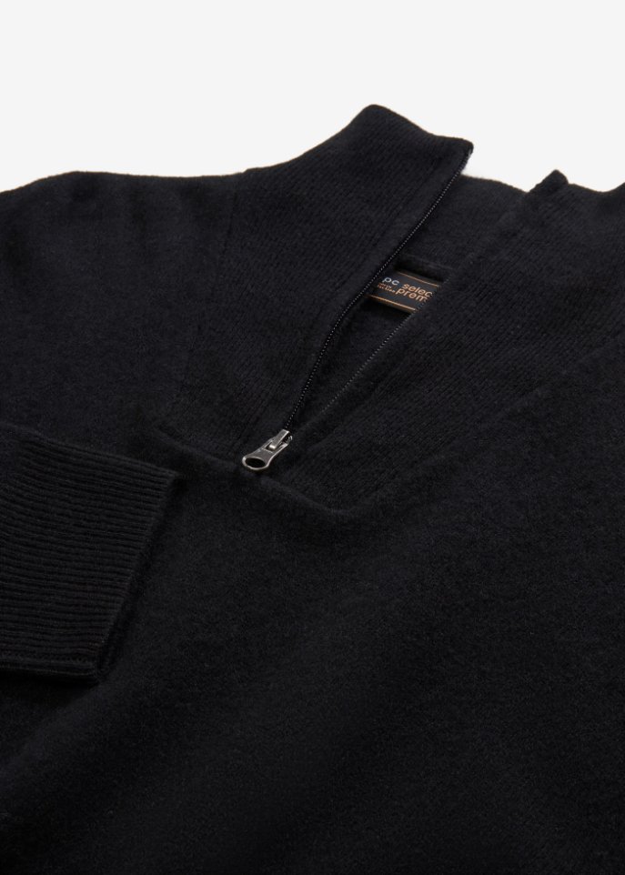 Premium Wollpullover mit Good Cashmere Standard®-Anteil, Troyerkragen