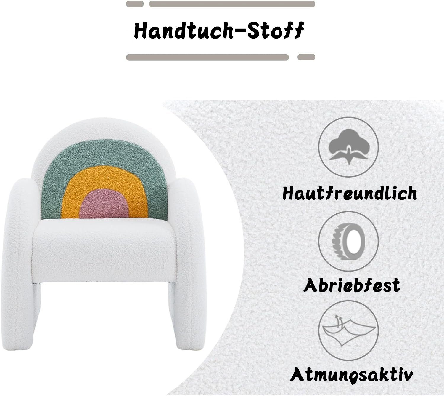 WAHSON OFFICE CHAIRS Kindersessel aus Teddystoff gepolsterter Kinderstuhl mit Armlehne Kindercouch