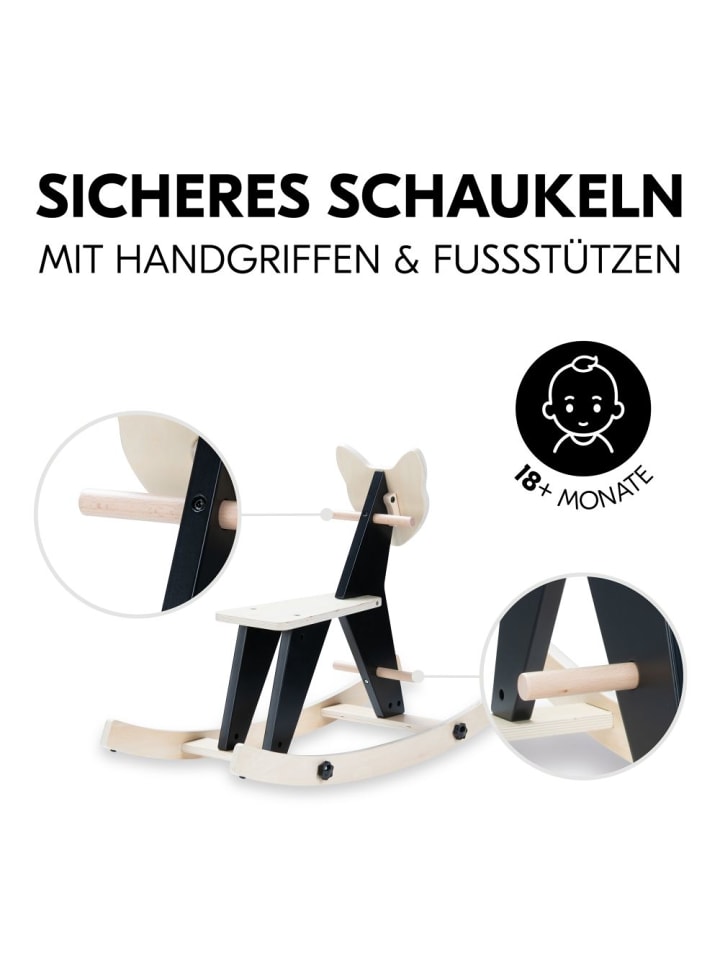 Hauck 2in1 Schaukeltier Rock N Swing (umbaubar zum Sitz, in schwarz,beige günstig kaufen onesize