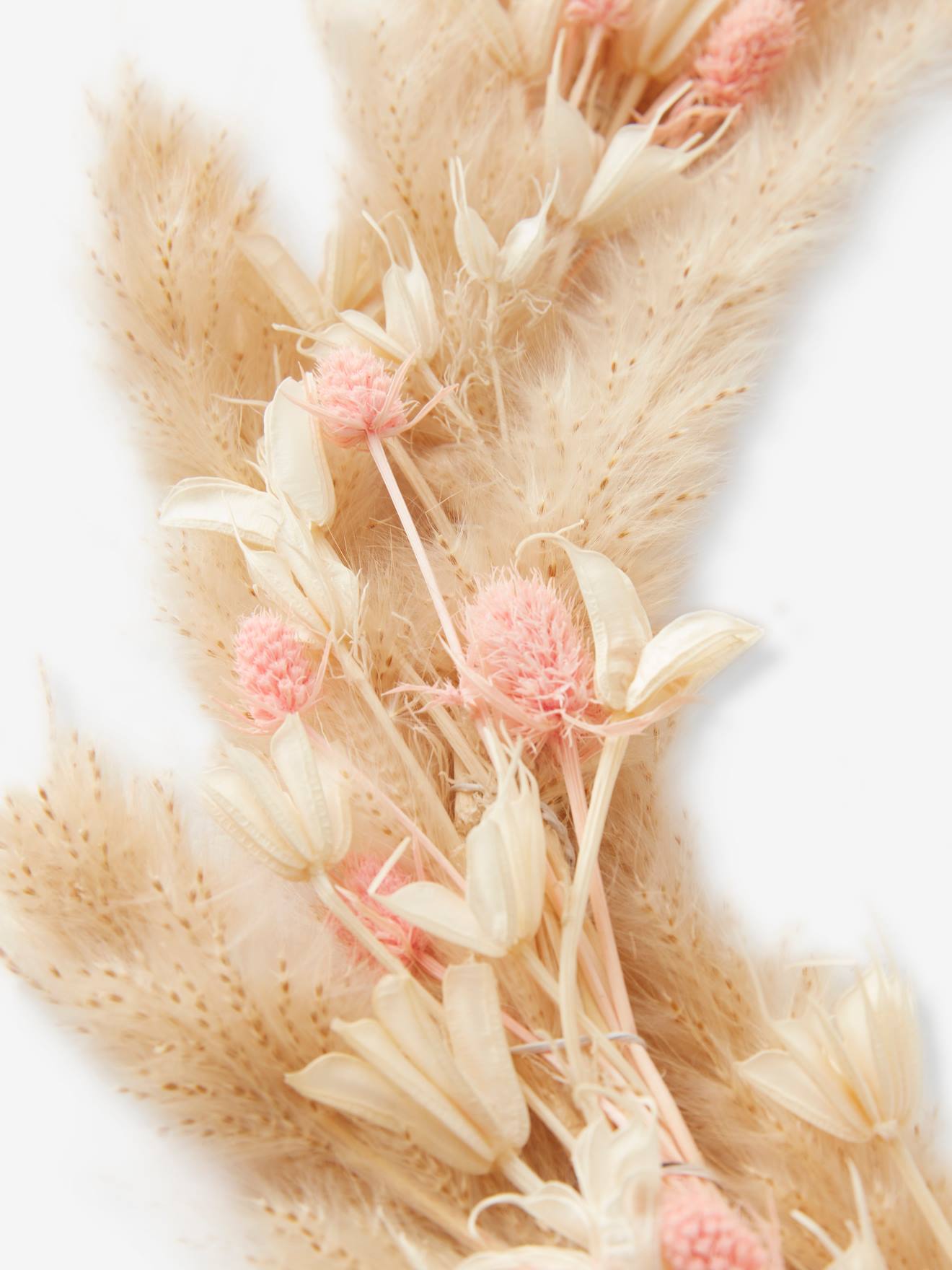 Couronne de fleurs séchées rose