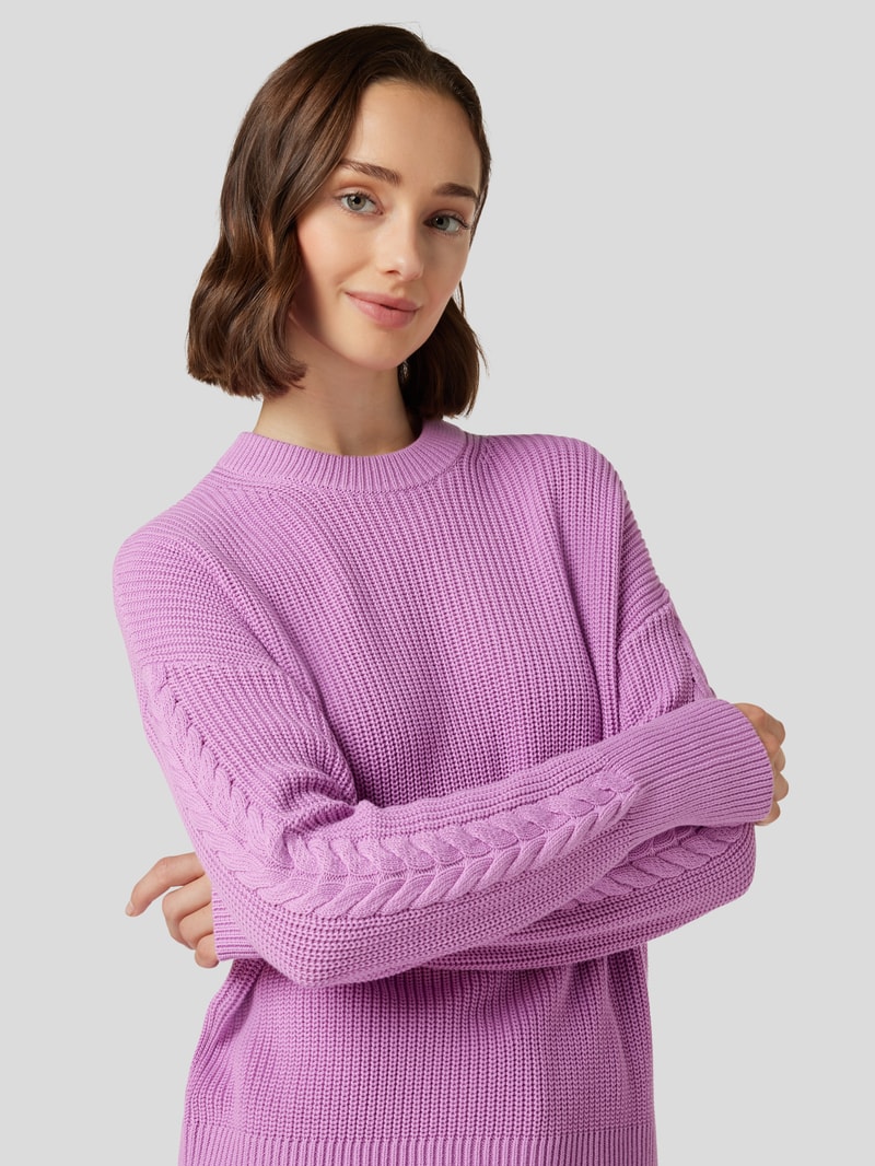 Strickpullover mit Rundhalsausschnitt in violett
