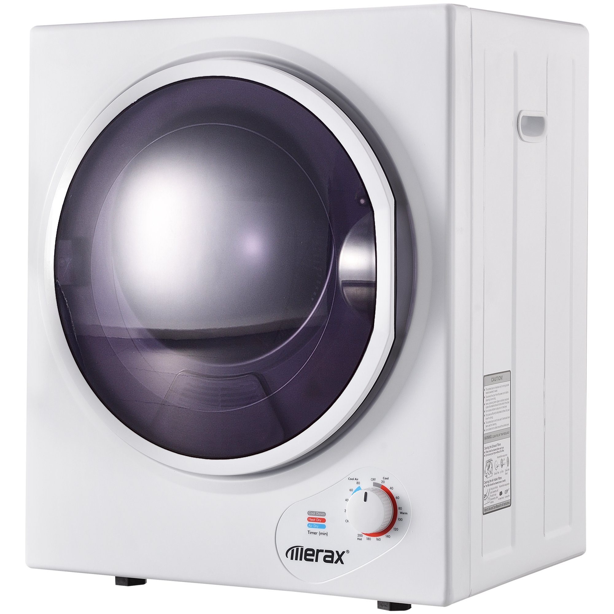 Merax Ablufttrockner mini-Wäschetrockner, PTC-Heizelement, Wärmewahl bis 65 °C, Frontlader, 2.5 kg, Doppelte Filterung, freistehend/hängend, Timer 20 bis 200 Minuten