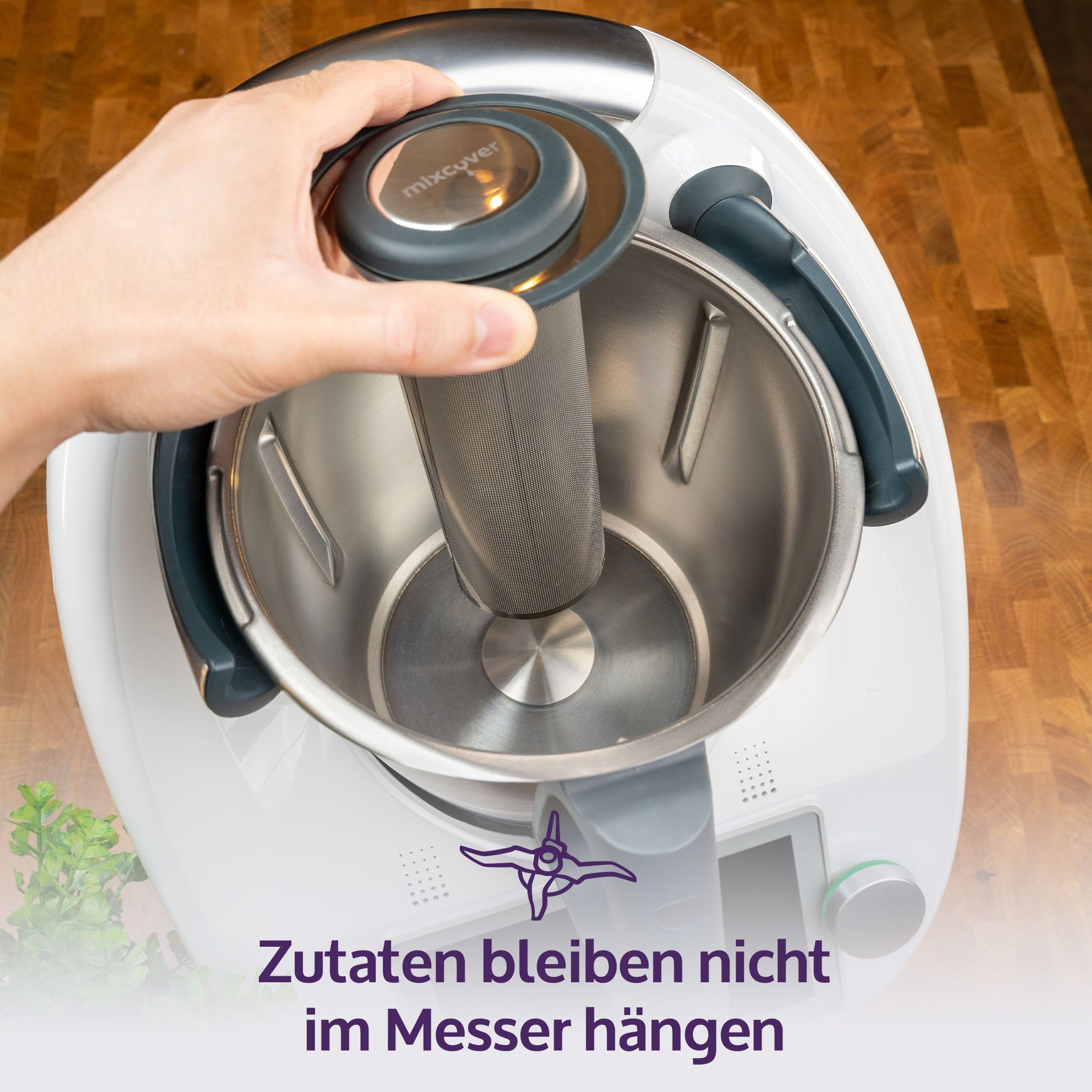 Mixcover Küchenmaschine mit Kochfunktion mixcover Trio-Parat Thermo-Plug kompatibel mit Thermomix TM6 Messerers