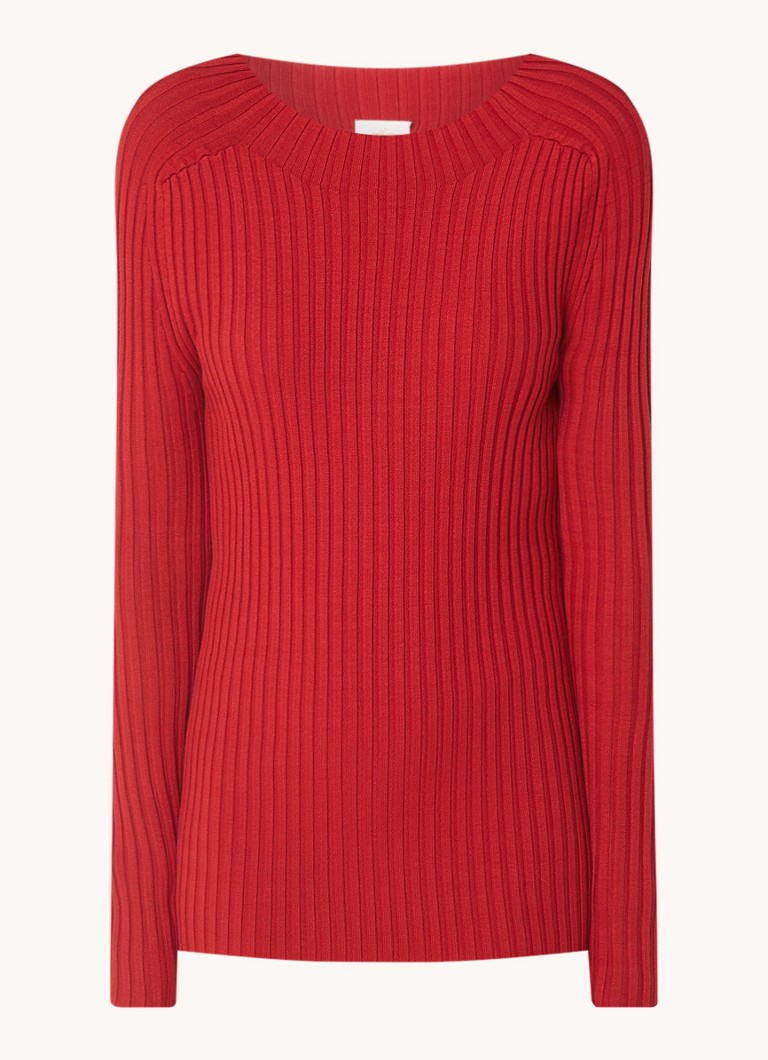 Aaiko Bente ribbed sweater with boat neckline