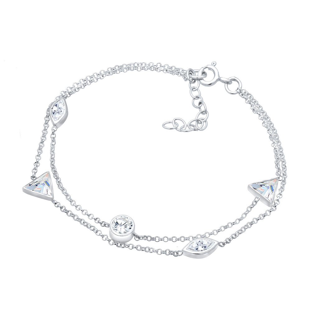Elli Elli Bracelet Layer Dreieck Geo Zirkonia Kristalle 925 Silber Bracelet