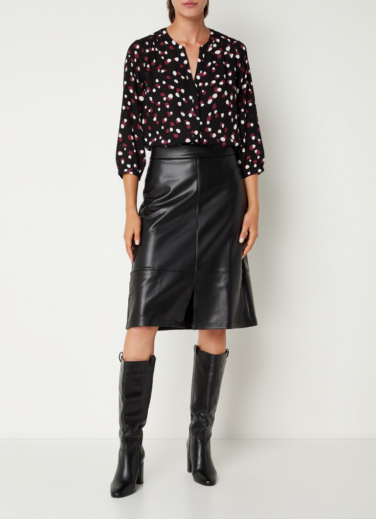 NYDJ Midi A-line faux leather skirt