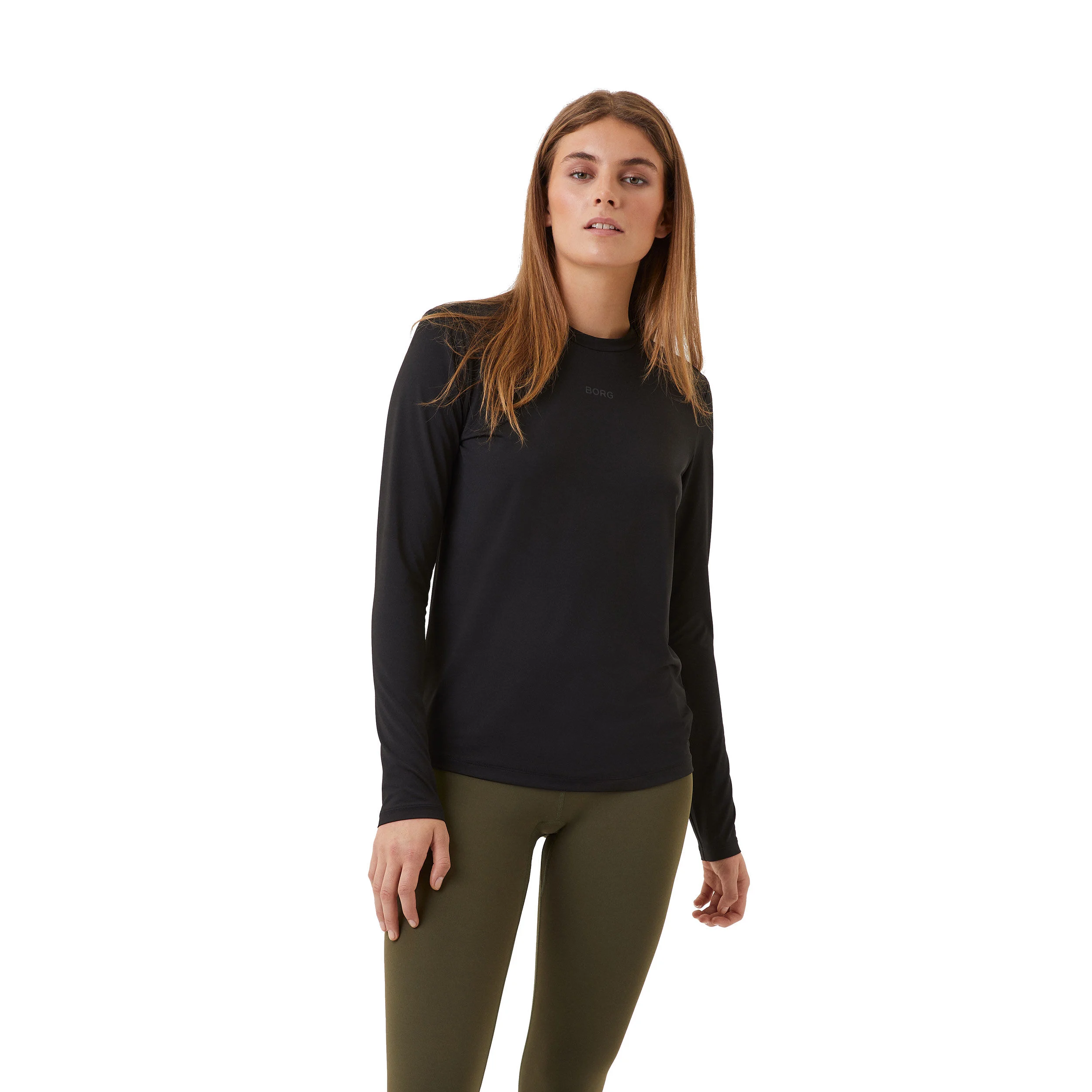 Borg Longsleeve Damen - Schwarz