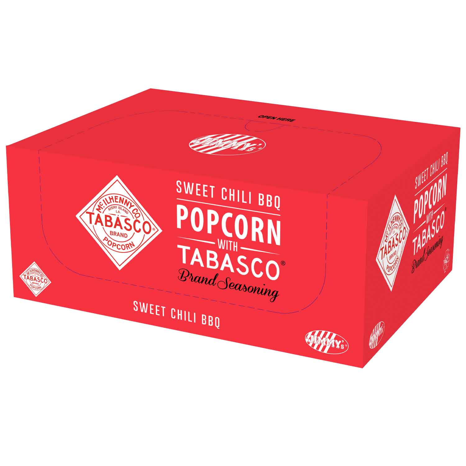 Jimmy's Popcorn Mini Bags Sweet Chili BBQ with Tabasco 21x24g