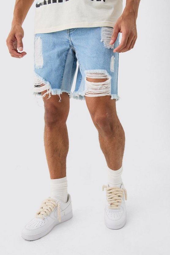 Lockere Jeansshorts in Hellblau