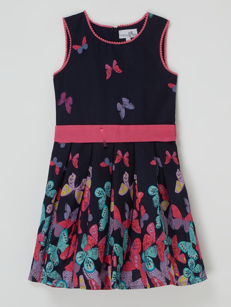 Kleid aus Bio-Baumwolle in marineblau