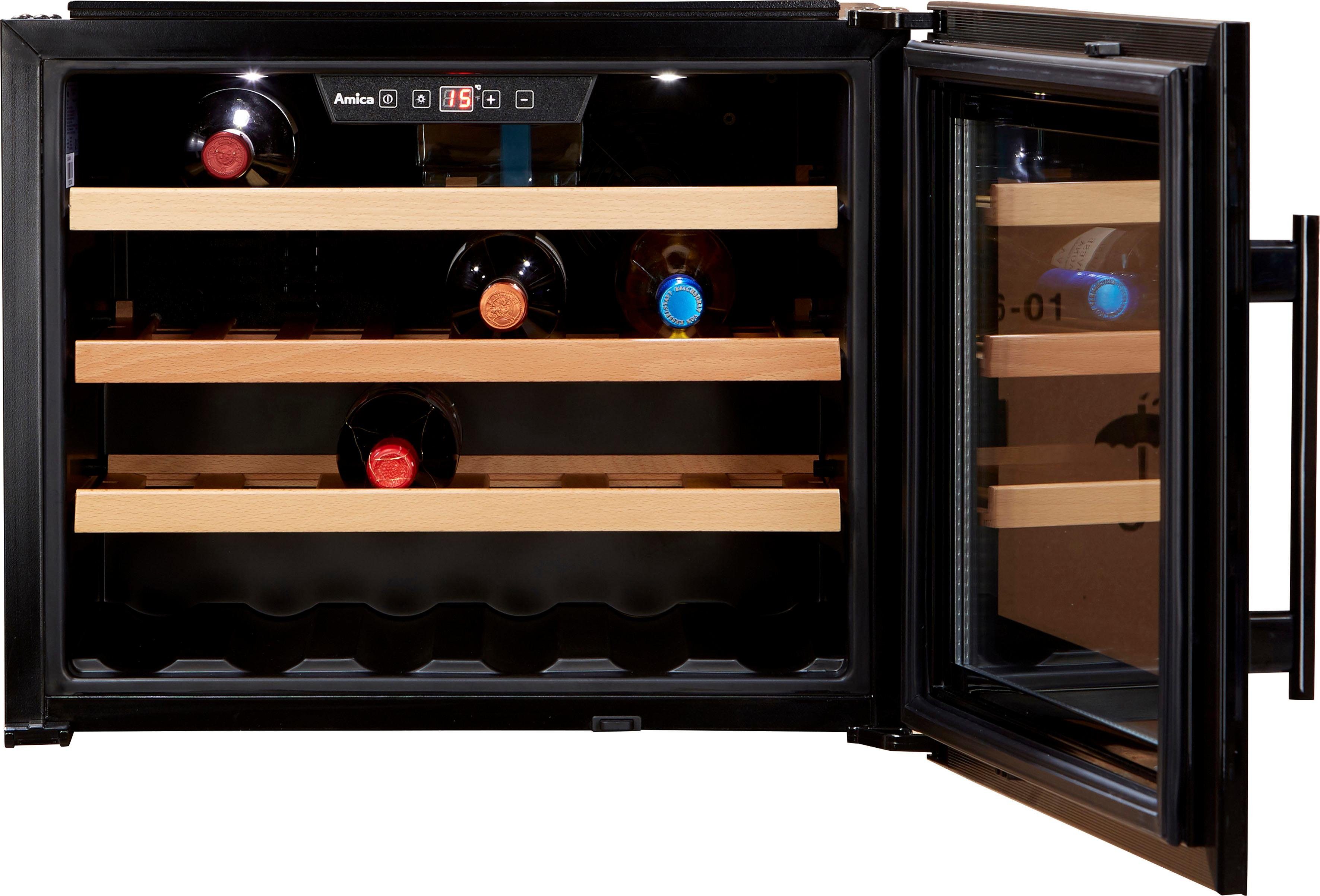 Amica Einbauweinkühlschrank WK 341 200 S, für 24 Standardflaschen á 0,75l,LED-Beleuchtung