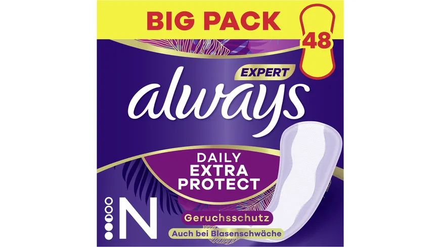 Always Slipeinlagen Expert Daily Protect Normal mit leichtem Duft BigPack 48ST