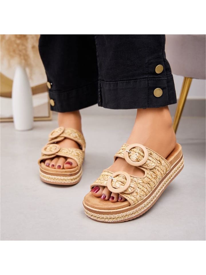 Ital-Design Sandale & Sandalette in Beige günstig kaufen