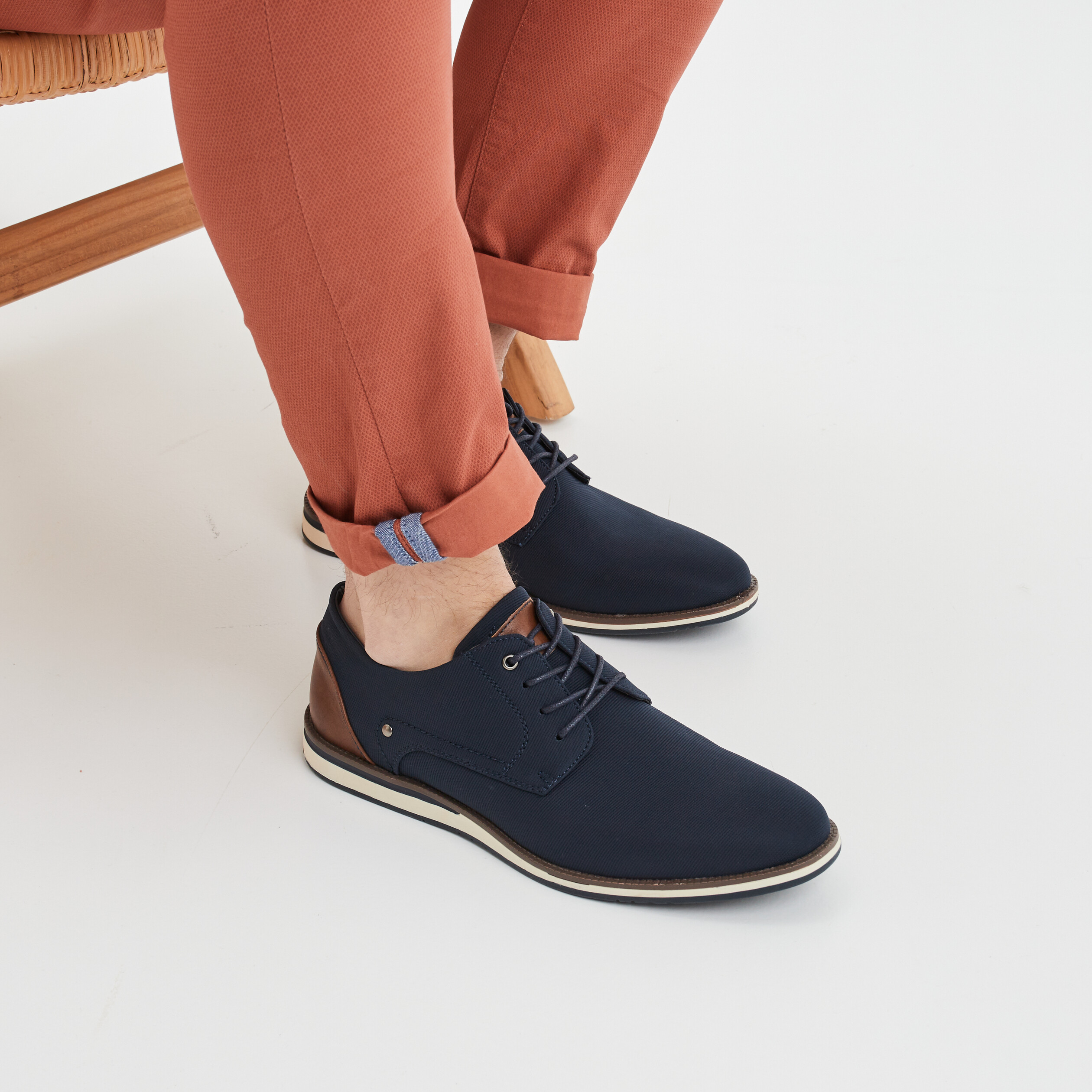 Derbies plates à lacets bleu marine homme | La Halle
