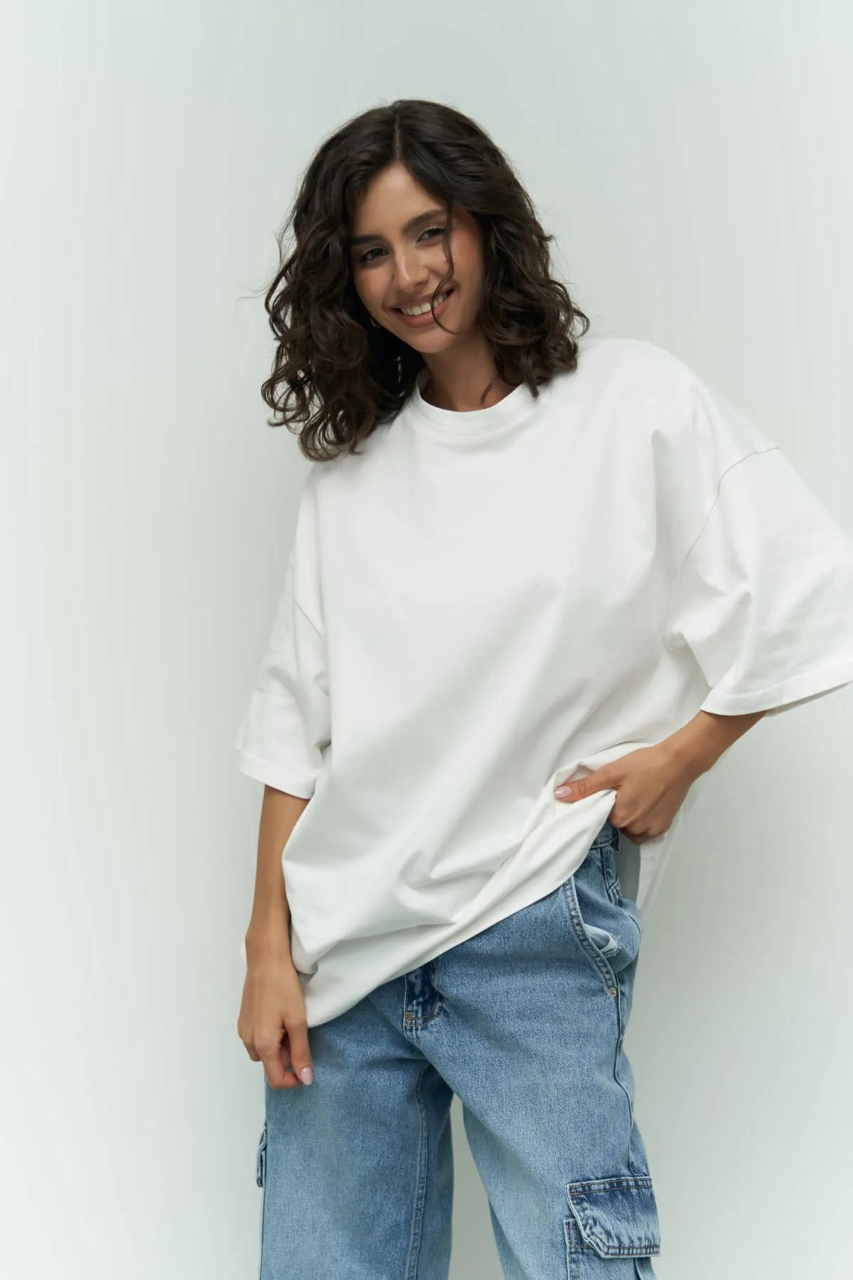 MAİ COLLECTİON  T-Shirt - Weiß - Oversized