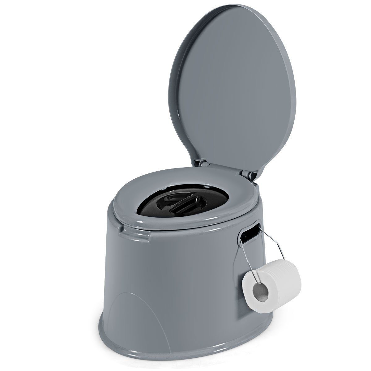 COSTWAY Campingtoilette, mit tragegriff und Toilettenpapierhalter, 41x49x34cm