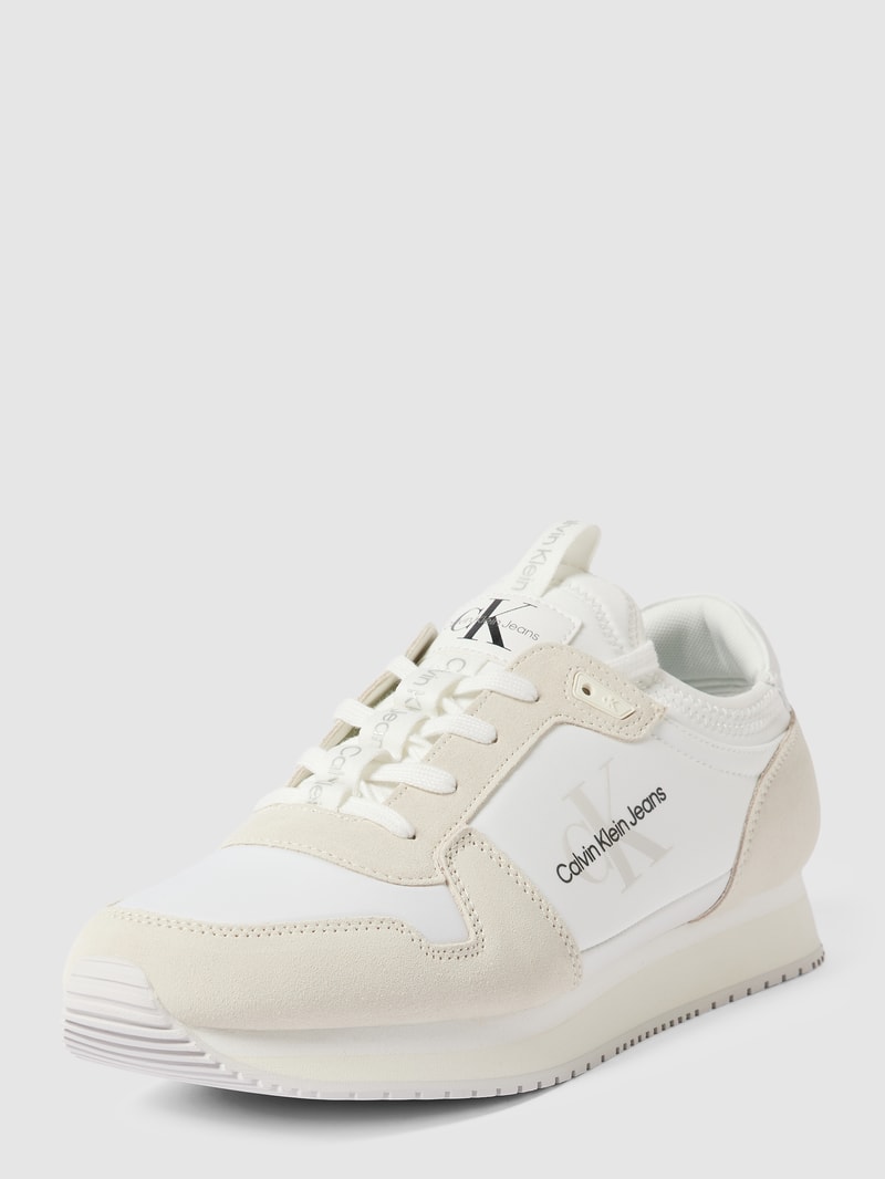 Sneaker mit Label-Detail Modell 'RUNNER SOCK' in pastellgelb meliert