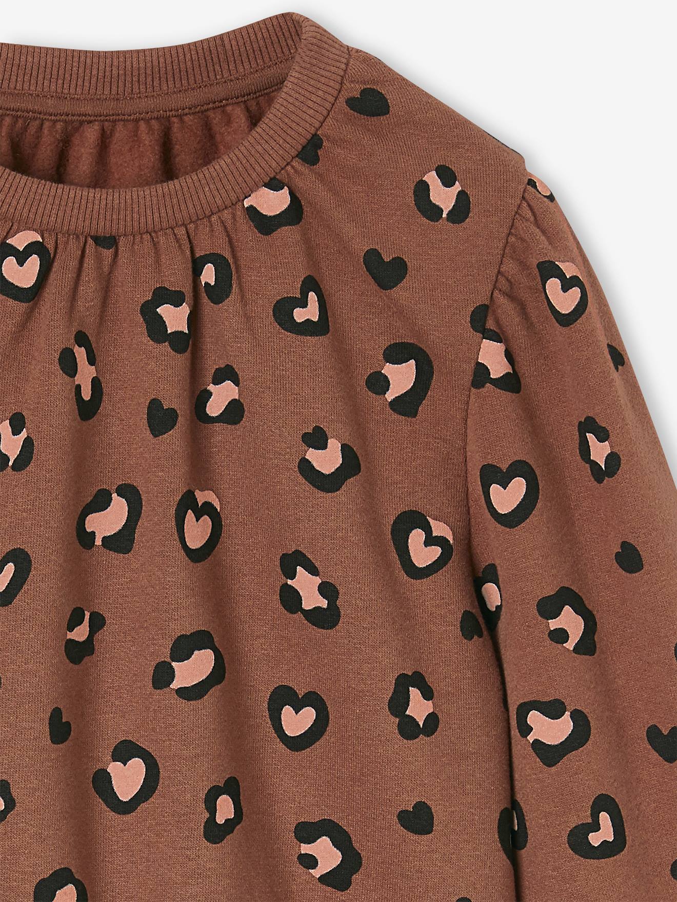 Sweat graphique fille chocolat