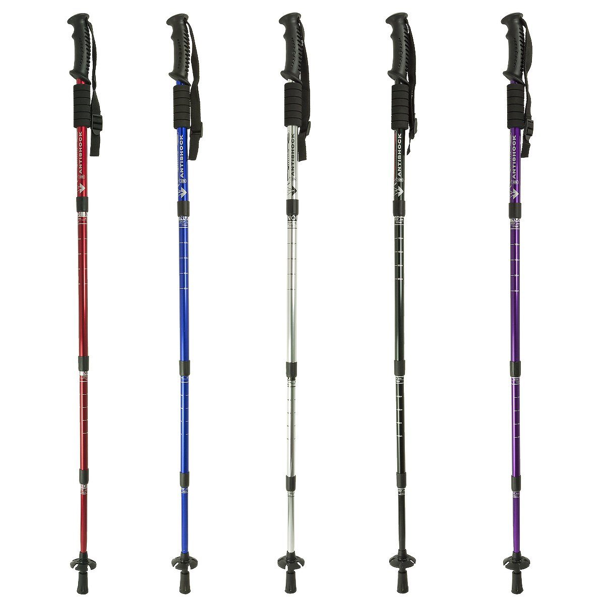 MidGard Nordic-Walking-Stöcke 50-110cm verstellbar, Teleskop, Antischock Dämpfung, Wanderstöcke (1 St)