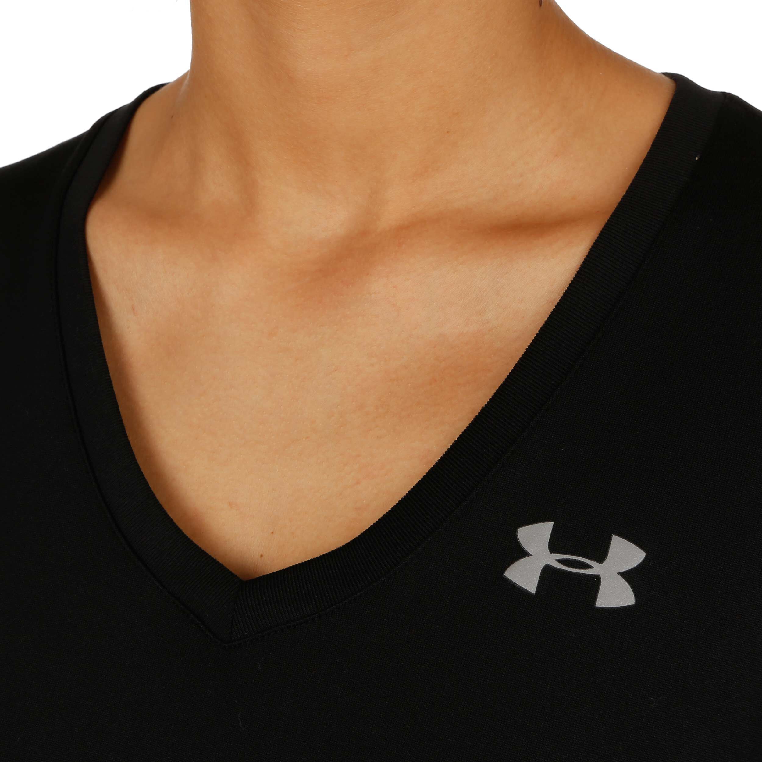 Tech Solid T-Shirt Damen - Schwarz, Silber